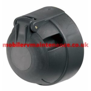 Trailer Socket 7 Pin 12 Volt, Black Plastic