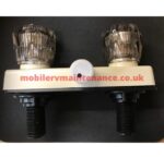 Shower Taps 4 Inch, Cream, Smoked Handles.. - Image 2