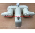 Bathroom Tap 4" With Tub Diverter, Biscuit