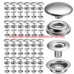 25 Sets Awning Silver Snap Fasteners, Poppers.