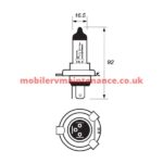 Halogen Headlamp Bulb Dip & Main 60/55W, Pair H4. - Image 2