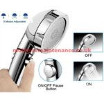Shower Head Plastic With On Off , Chrome Color
